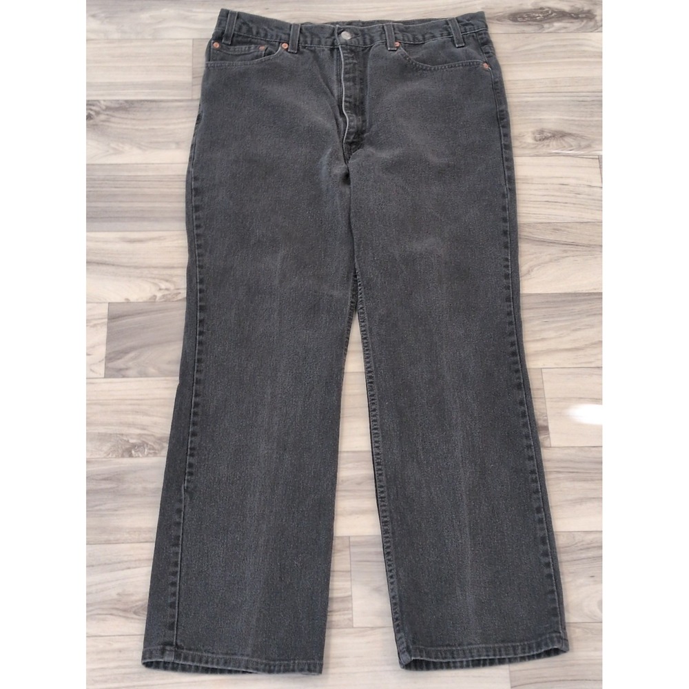 VINTAGE Levis Mens Black 505 Jeans Fit 36x30 Red Tab Made In USA Tag 40x32